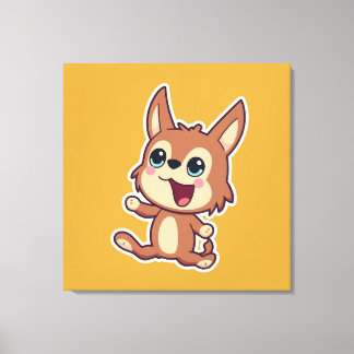 Stretched Canvas Print Happy Hop Doggo