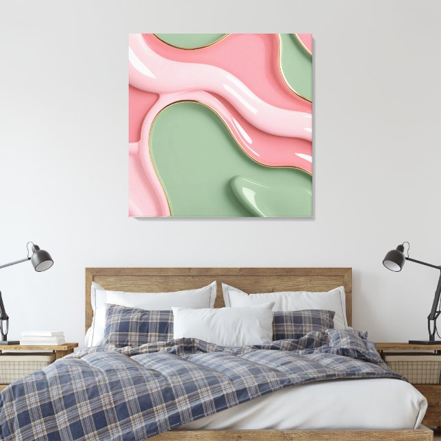 Stretched canvas print in stylish graphic (Insitu(Bedroom))