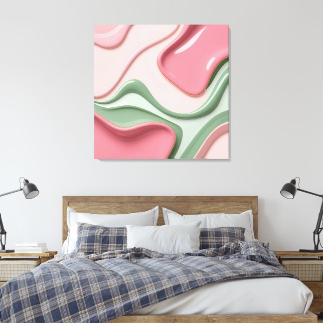 Stretched canvas print in stylish graphic (Insitu(Bedroom))
