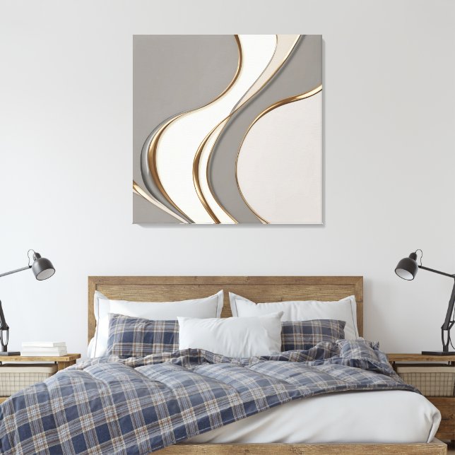 Stretched canvas print in stylish graphic (Insitu(Bedroom))