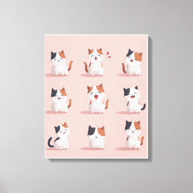 Stretched Canvas Print of a cat smiling happily (Front)