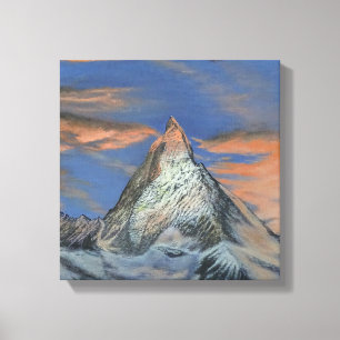 Stretched Canvas Print - The Matterhorn At Sunset