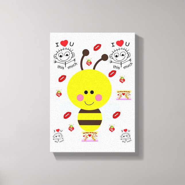 Stretched Canvas Print Valentine's Bumblebee (Front)