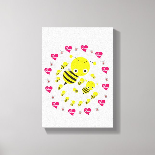 Stretched Canvas Print Valentine's Day Bumblebee (Front)