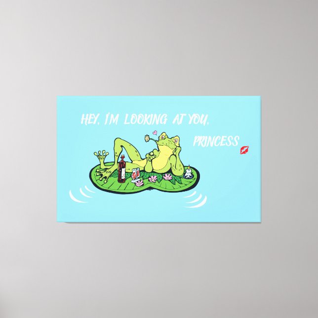 Stretched Canvas Print Valentine's Day Funny Frog  (Front)