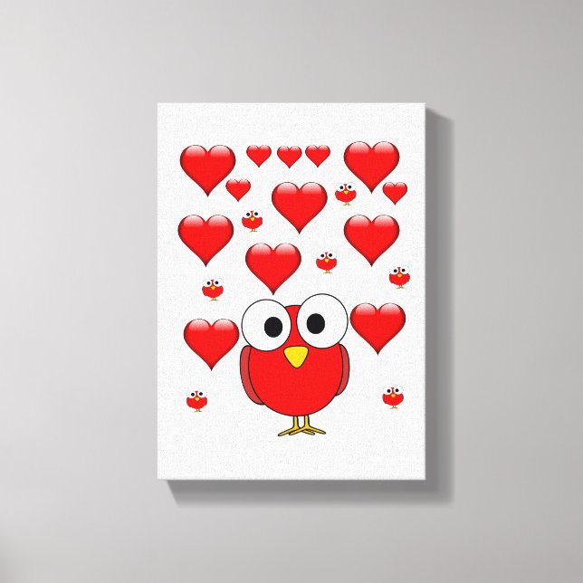 Stretched Canvas Print Valentine's Day Penguin (Front)