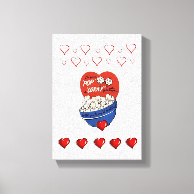 Stretched Canvas Print Valentine's Day Popcorn (Front)