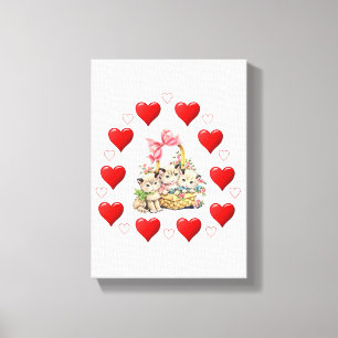 Stretched Canvas Print Valentine's Day Vintage