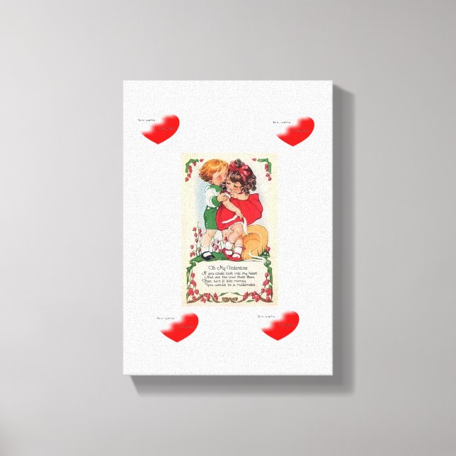 Stretched Canvas Print Valentine's Day Vintage (Front)