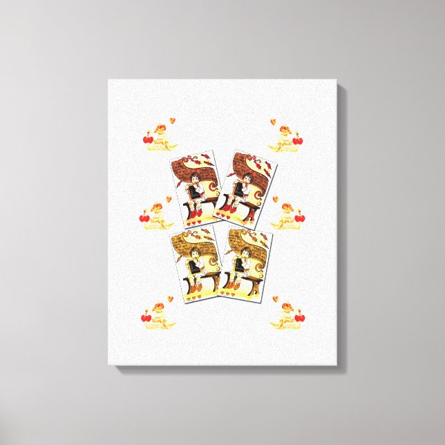 Stretched Canvas Print Valentine's Day Vintage (Front)