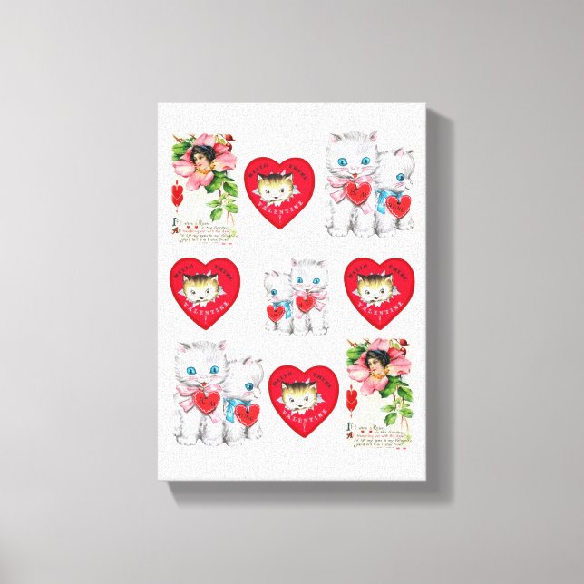 Stretched Canvas Print Valentine's Day Vintage (Front)