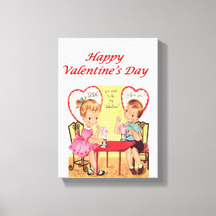 Stretched Canvas Print Valentine's Day Vintage