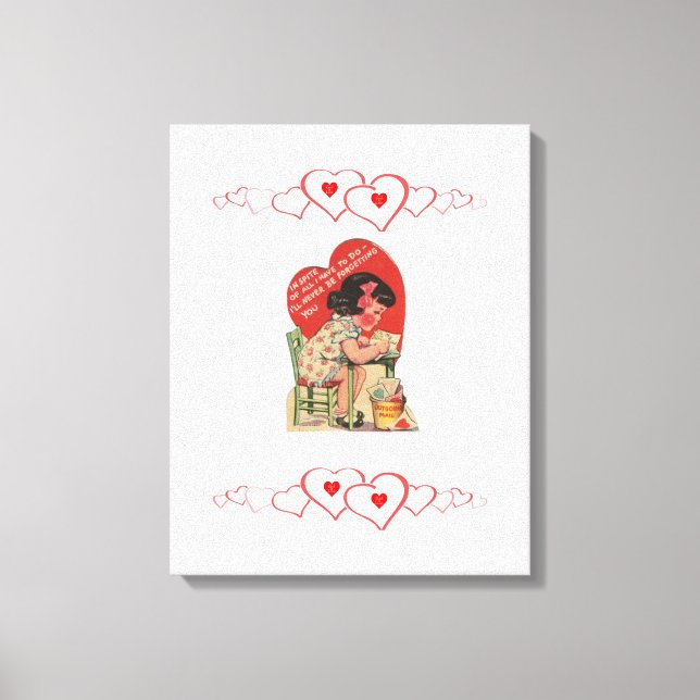 Stretched Canvas Print Valentine's Day Vintage (Front)