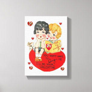 Stretched Canvas Print Valentine's Day Vintage
