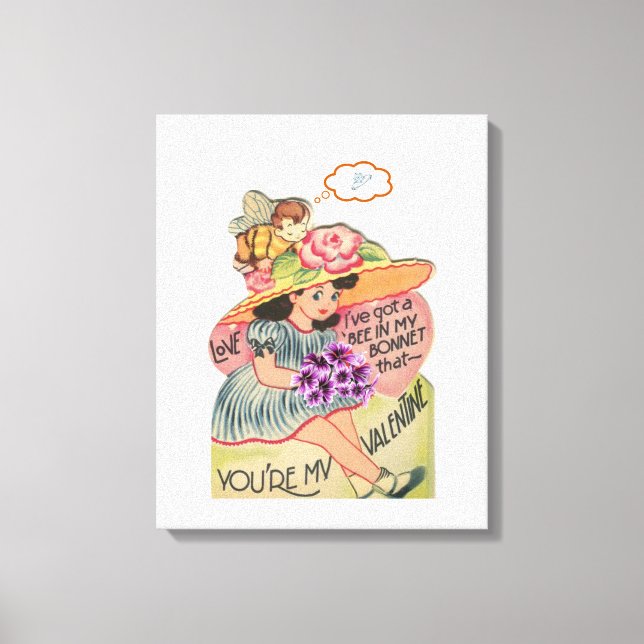 Stretched Canvas Print Valentine's Day Vintage (Front)