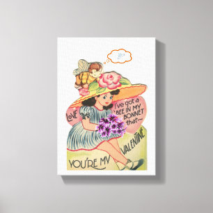 Stretched Canvas Print Valentine's Day Vintage