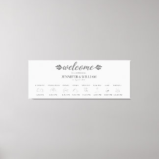 Stretched Canvas Print Wedding Timeline board