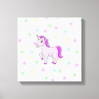 Stretched Canvas Print with Cute Unicorn