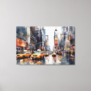 Stretched Canvas Print with New York City.