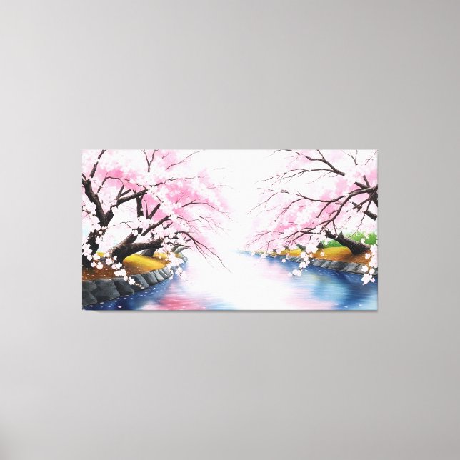 Stretched Canvas PrintCherry Blossom Serenity (Front)