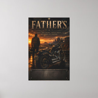 Stretched Canvas PrintCustom Motorcycle Dad Father Print