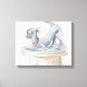 Stretched Canvas "Watercolor Sketch/Dog London" Print