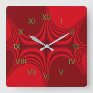 Stretched Neon Star Square Wall Clock