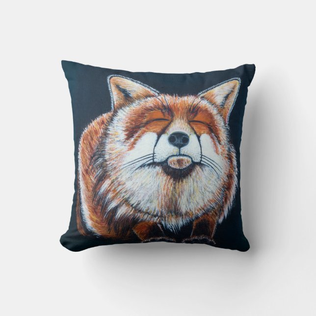 Stretching and Sleeping Fox Cushion (Front)