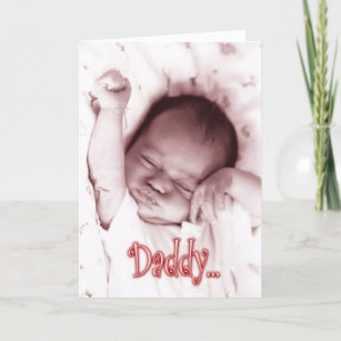 Stretching Baby Girl Father's Day from Daughter Card