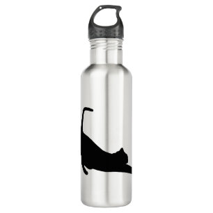 Stretching Cat Feline Animal Pet Silhouette 710 Ml Water Bottle