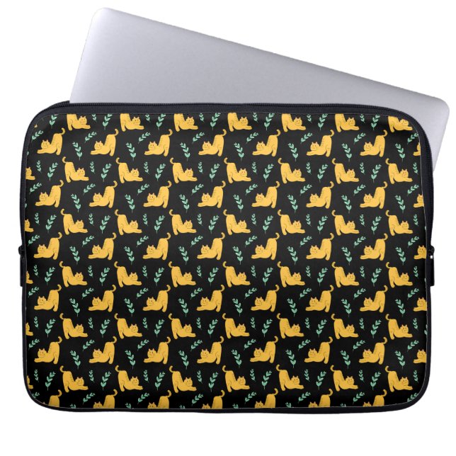 Stretching Cat Laptop Sleeve (Front)