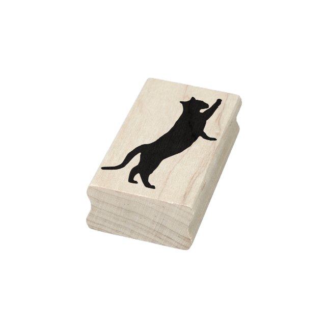 Stretching cat silhouette art stamp (Stamp)