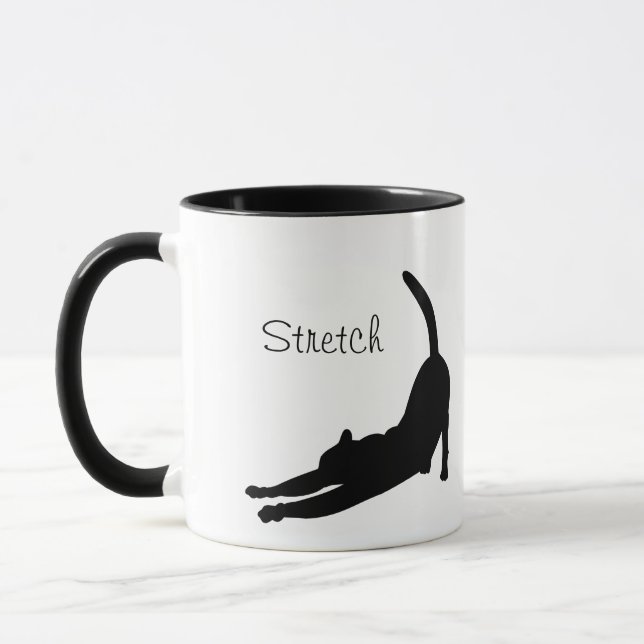 Stretching cat Silhouette mug (Left)