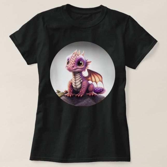 Stretching My Wings Baby Dragon T-Shirt (Design Front)