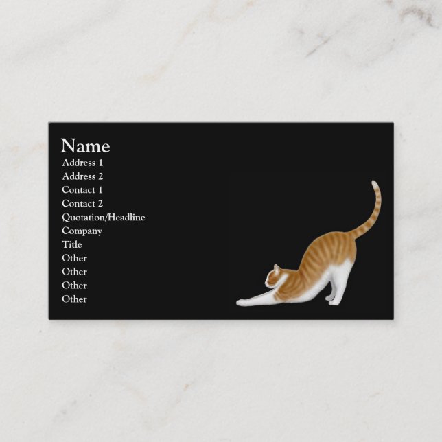 Stretching Orange Tabby Cat Business Card (Front)
