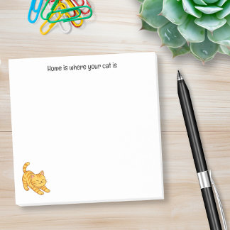 Stretching Orange Tabby Cat Custom Text Post-it Notes
