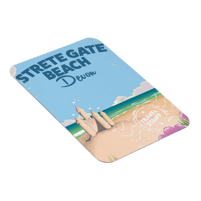 Strete Gate Beach Devon vintage travel poster Magnet (Right Side)