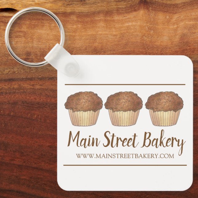 Streusel Crumb Muffin Baked By Bakery Baker Food Key Ring (Front)