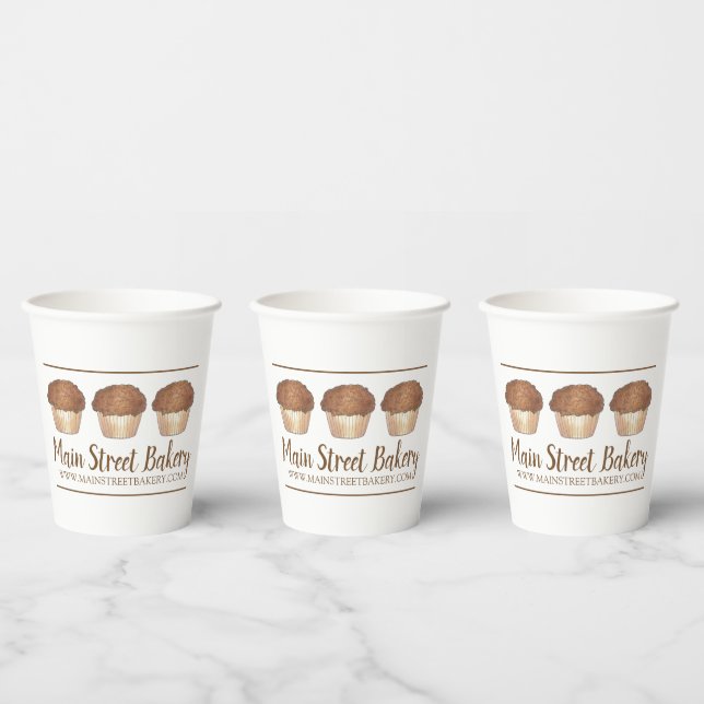 Streusel Crumb Muffin Baked By Bakery Baker Food Paper Cups (Multi)
