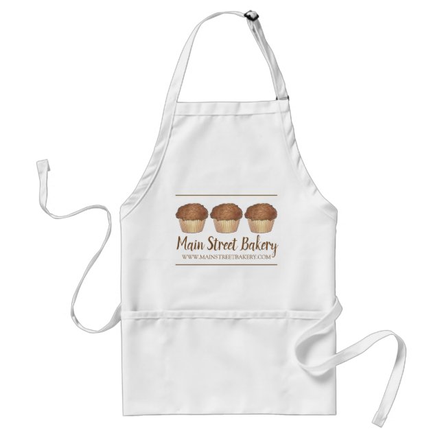 Streusel Crumb Muffin Baked By Bakery Baker Food Standard Apron (Front)