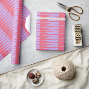 Striation Lavender and Rose Stripe Wrapping Paper