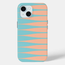 Striation Soft Aqua and Peach iPhone Case