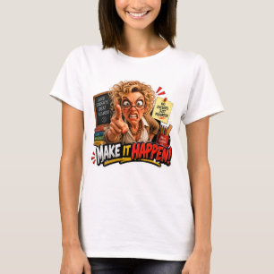 Strict Teacher Make It Happen Sticker T-Shirt