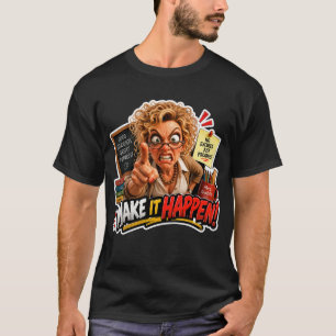 Strict Teacher Make It Happen Sticker T-Shirt