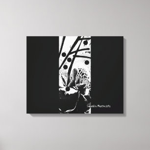 Strictly Black & White Band Stretched Canvas Print