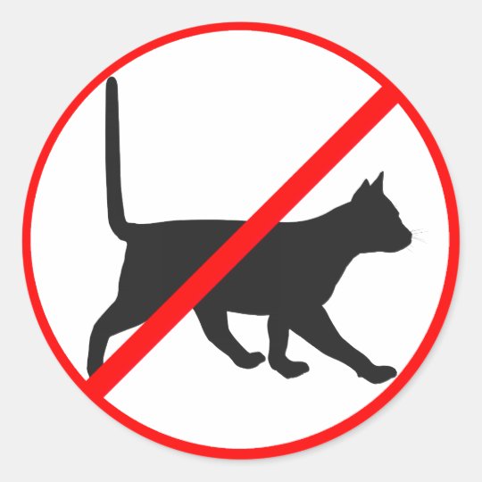 Strictly Forbidden For Cats! Classic Round Sticker