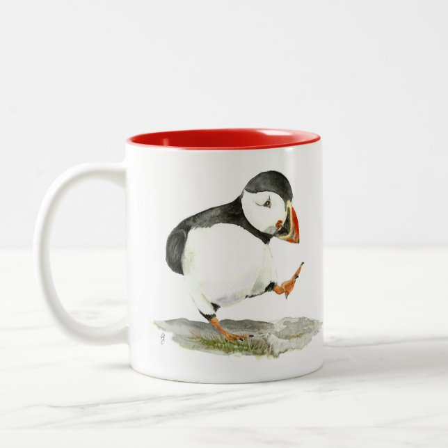 Strictly Puffin Two-Tone Coffee Mug (Left)