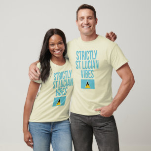 Strictly St Lucian Vibes Saint Lucia Flag T-Shirt
