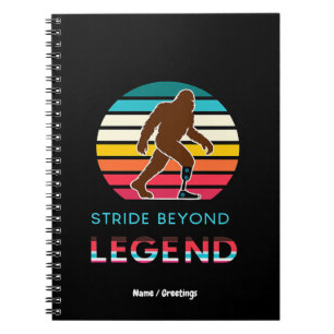 Stride Beyond Legend Sasquatch Amputee Vintage Notebook