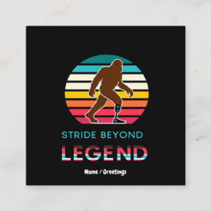 Stride Beyond Legend Sasquatch Amputee Vintage  Square Business Card